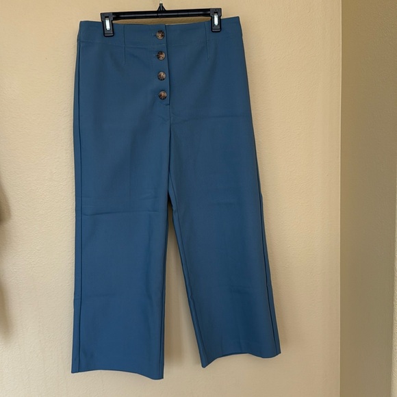 Blue high waisted, wide leg Loft pants - Picture 1 of 4